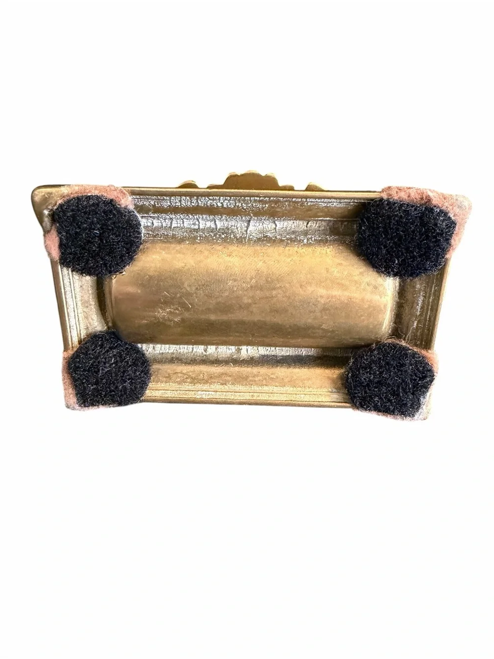 Vintage Brass Sunflower Stamp Box Hinged Desk Organizer Trinket Box